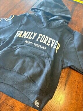 Slyfox Threads Family Forever Happy Together Kids Black Hoodie Youth XS